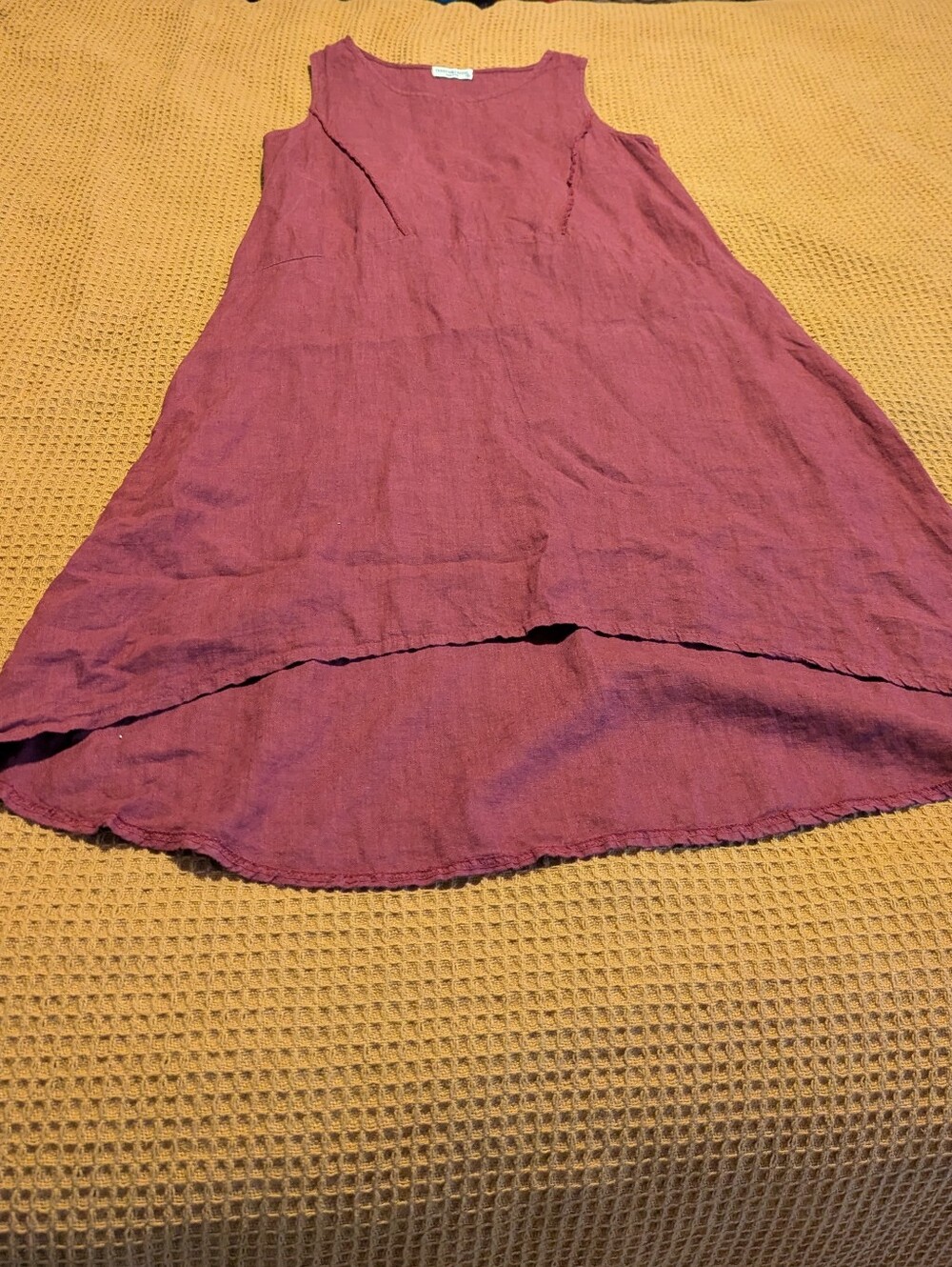 Sleeveless Midi Linen-Blend Dress in Dusty Rose, S More Like M